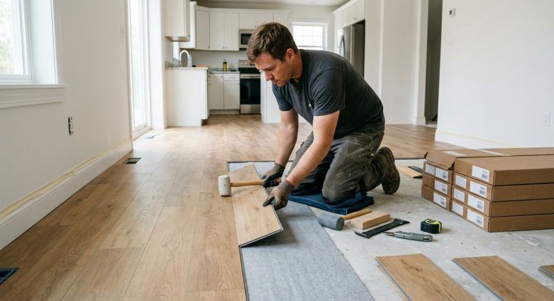 Vinyl Plank Floor Installation in Gorham, ME