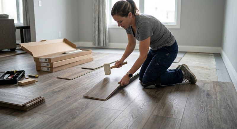 Vinyl Plank Floor Installation in Gorham, ME
